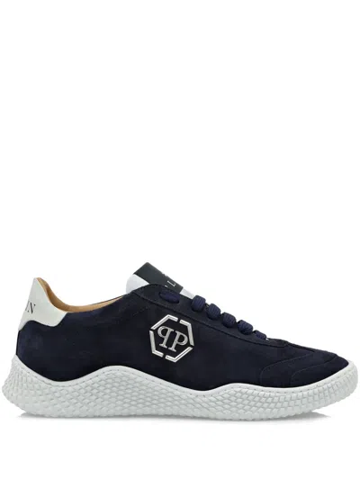Philipp Plein Logo-plaque Suede Sneakers In Black