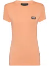 Philipp Plein Logo-plaque T-shirt In "37 Salmon"