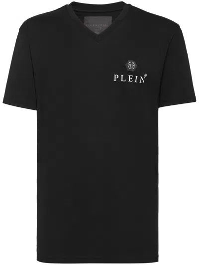 Philipp Plein Logo-plaque T-shirt In Black