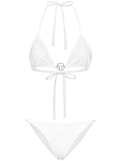 PHILIPP PLEIN LOGO-PLAQUE TRIANGLE BIKINI SET