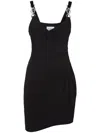 Philipp Plein Logo-plaque V-neck Minidress In Schwarz