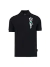 Philipp Plein Slim Fit Polo Shirt Ss Hawaii In Black