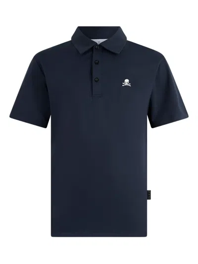 Philipp Plein Logo Polo Shirt In Blue
