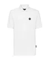 Philipp Plein Skull Pattern Short-sleeved Polo Shirt In White