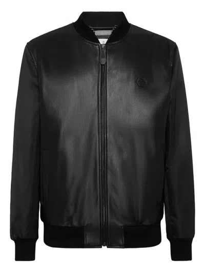 Philipp Plein Logo-print Bomber Jacket In Black
