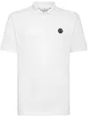 Philipp Plein Skull Pattern Short-sleeved Polo Shirt In White