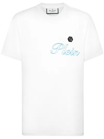 Philipp Plein Logo-print Cotton T-shirt In 白色