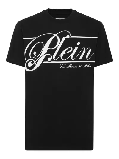 Philipp Plein Logo-print Cotton T-shirt In Black