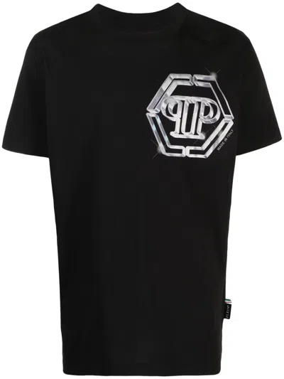 Philipp Plein Logo-print Cotton T-shirt In Black