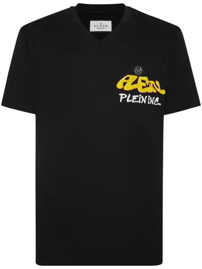 Philipp Plein Logo-print Cotton T-shirt In Black