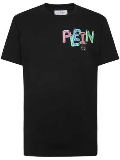 Philipp Plein Logo-print Cotton T-shirt In Black