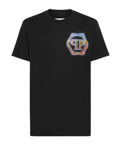 PHILIPP PLEIN PHILIPP PLEIN LOGO EMBELLISHED CREWNECK T-SHIRT