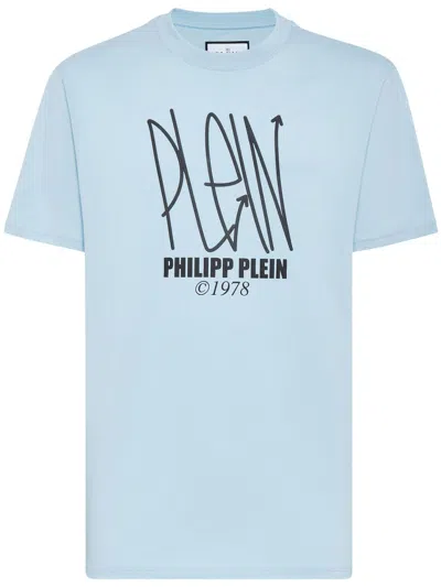 Philipp Plein Logo-print Cotton T-shirt In Blue