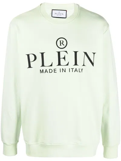 Philipp Plein Logo-print Crew Neck Sweatshirt In Green