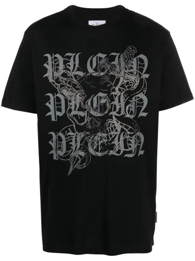 Philipp Plein Logo-print Crew-neck T-shirt In Black