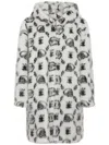 Philipp Plein Logo-print Faux-fur Coat In White
