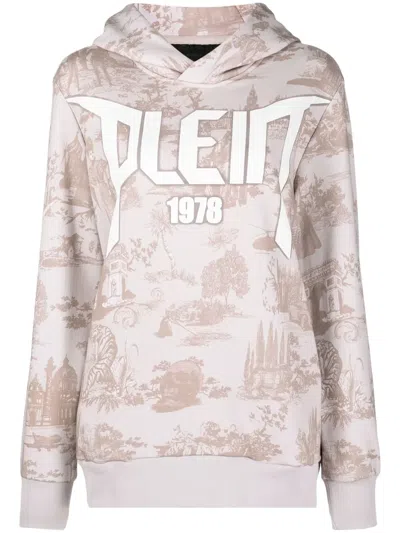 Philipp Plein Logo-print Hoodie In Neutrals