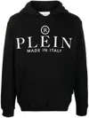 Philipp Plein Logo-print Pullover Hoodie In Schwarz