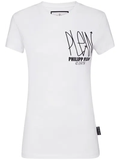Philipp Plein Logo-print Logo-patch T-shirt In White