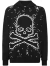 Philipp Plein Logo-print Long-sleeve Hoodie In Schwarz