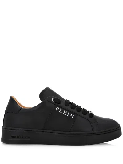 Philipp Plein Logo-print Nappa Leather Sneakers In Black