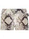 Philipp Plein Logo-print Python Shorts In 中性色