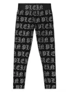 Philipp Plein Logo-print Rhinestone-embellished Leggings In Black