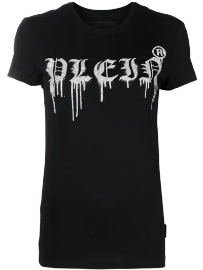 Philipp Plein Logo-print Round Neck T-shirt In Black
