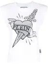 Philipp Plein Logo-print Shoulder-pads Tank Top In White