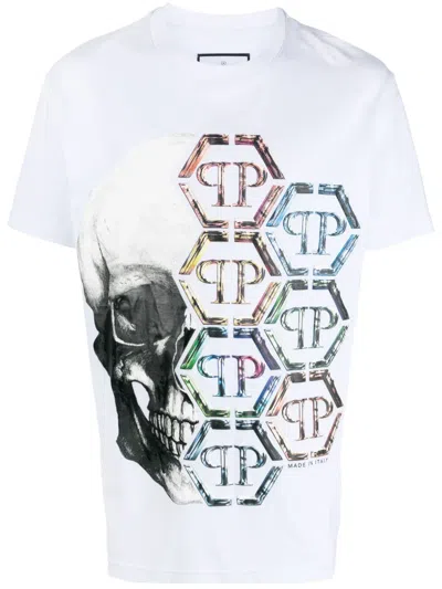 Philipp Plein Skull And Plein Short-sleeve T-shirt In White