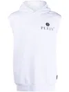 PHILIPP PLEIN LOGO-PRINT SLEEVELESS HOODIE