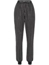 Philipp Plein Logo-print Strap Crystal-embellished Track Pants In Black
