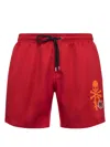 Philipp Plein Logo-print Swim Shorts In Red