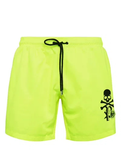 Philipp Plein Logo-print Swim Shorts In Green