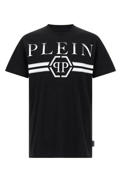 Philipp Plein Printed Logo Crew Neck Short Sleeve Top In Multi