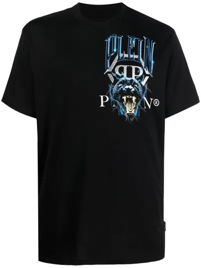 Philipp Plein Logo Print T-shirt In Schwarz