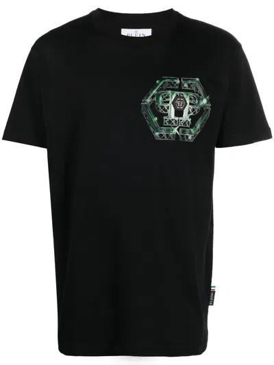 Philipp Plein Logo Print T-shirt In Schwarz