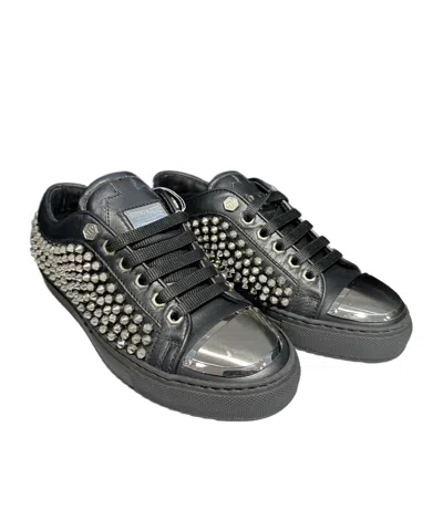 Philipp Plein Logo Rivet Low-cut Casual Shoes In Black
