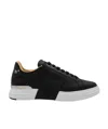 Philipp Plein Leather Sneakers With Distinctive Logo Detail In Black