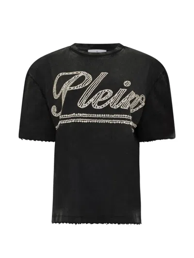 Philipp Plein Logo-strass T-shirt In Black