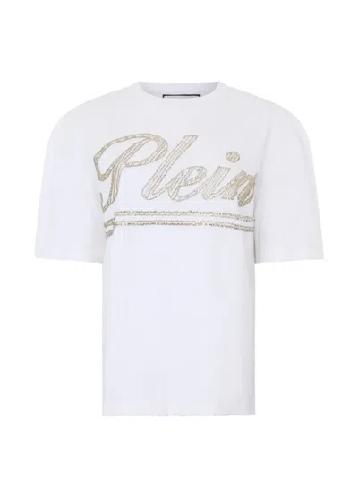 Philipp Plein Logo-strass T-shirt In Red