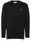 Philipp Plein Quilted-panel Cotton Sweatshirt In 黑色