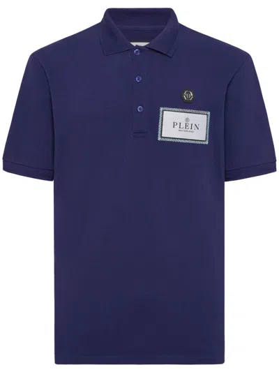 Philipp Plein Logo-tag Polo Shirt In Blau