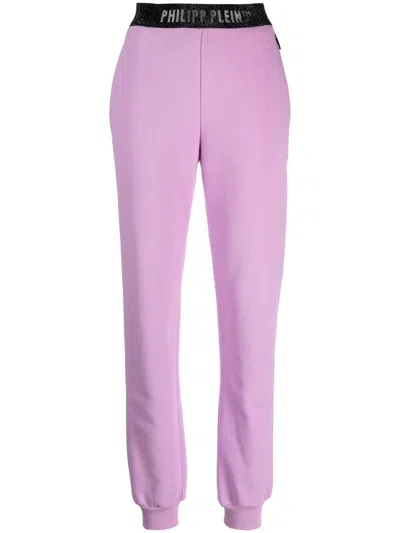 Philipp Plein Logo-waistband Track Trousers In Purple