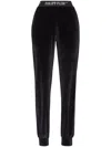 Philipp Plein Crystal-embellished Logo-waistband Joggers In Black
