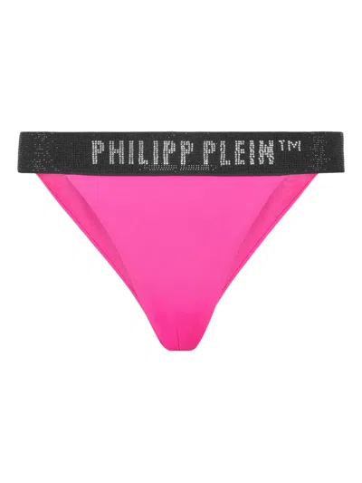 Philipp Plein Bikinihöschen Mit Logo-bund In Pink