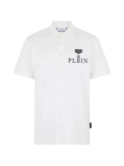 Philipp Plein Logo-embroidery Polo T-shirt In White