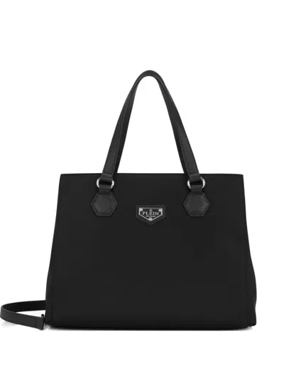 Philipp Plein Logo-plaque Tote Bag In Black