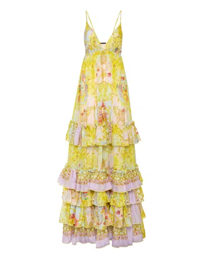 Philipp Plein Long Dress New Baroque In Yellow