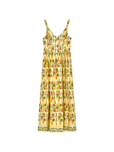 Philipp Plein Long Dress Plein Gelato In Yellow
